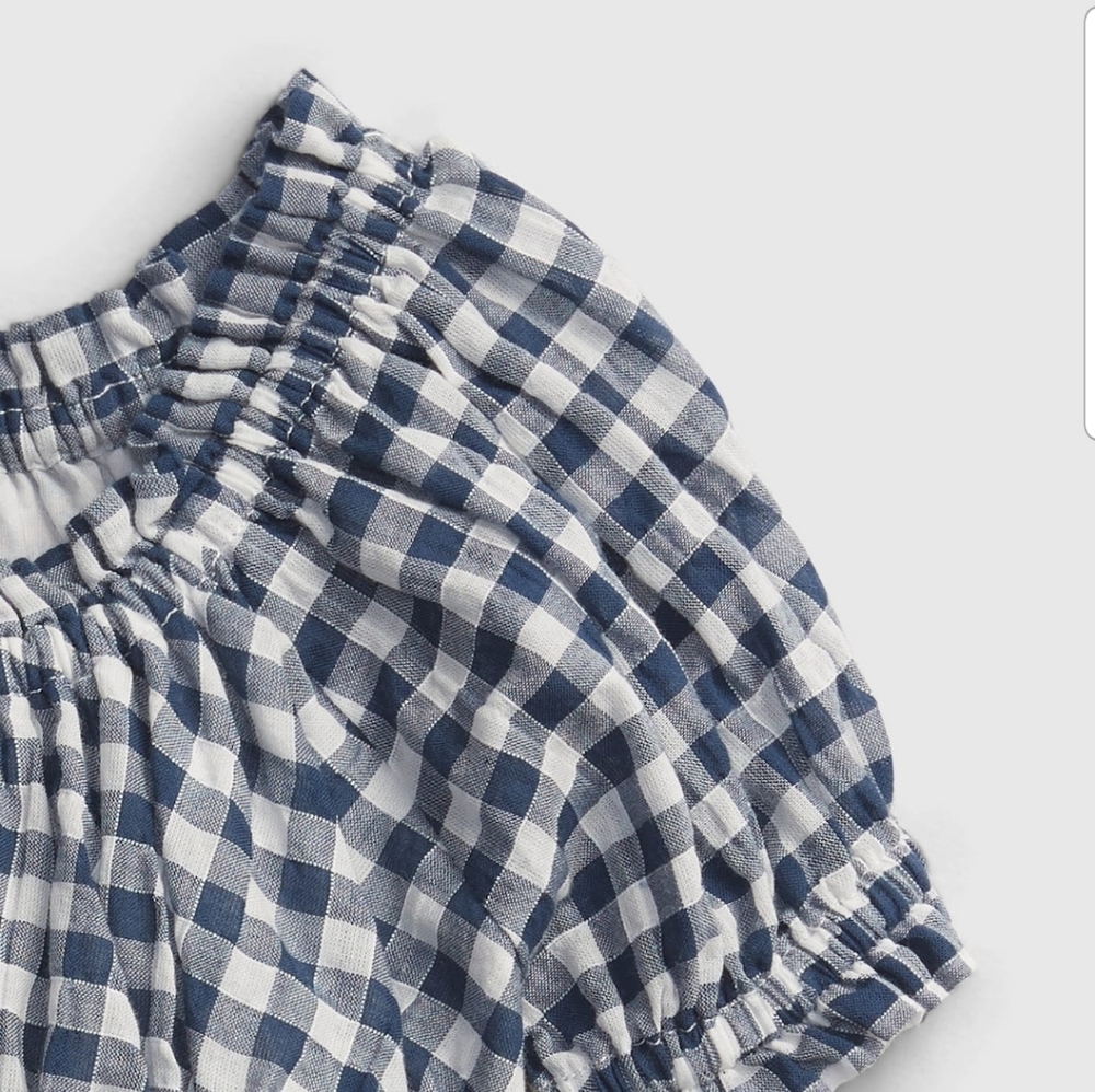 NWT Gap baby navy gingham print dress (size 12-18 mo) - Picture 3 of 13